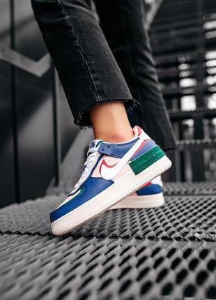 N!ke a!r f0rce shadow blue pink  кроссовки женские найк аир