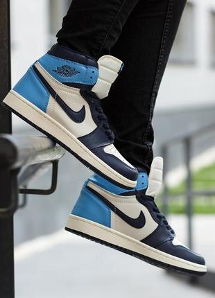 Кросівки nike air jordan 1 retro high obsidian unc кроссовки