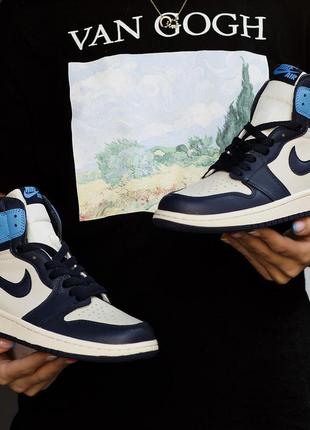 Кросівки nike air jordan 1 retro high obsidian unc кроссовки6 фото