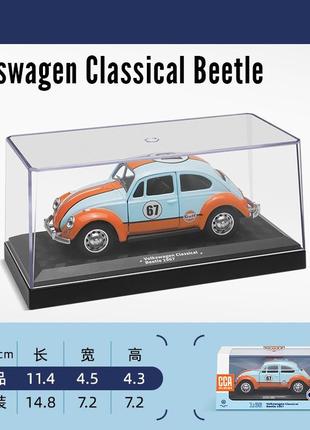 Автомодель легкосплавна автомобіля volkswagen beetle рук gulf no67 (розмір 1:36)