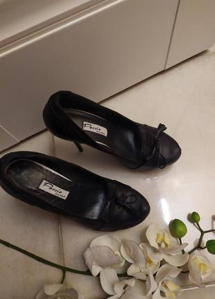 Кожаные черные туфли натуральная кожа2 фото