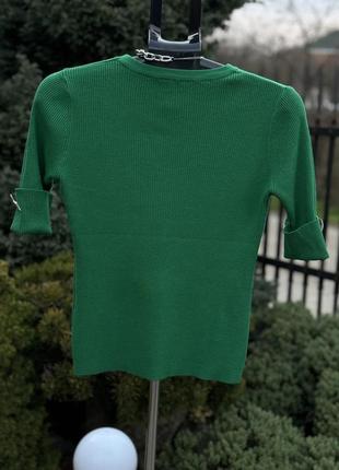 Яркая стильная женская кофта блуза зеленая травяная3 фото