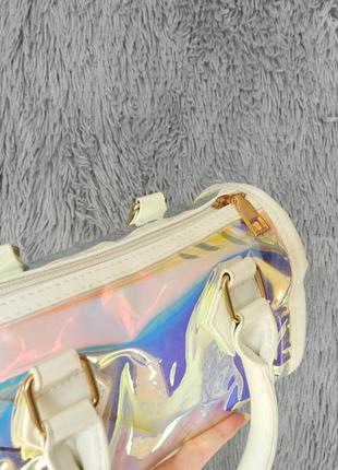 ✅женский стильный клатч сумка 2b1 прозрачная серебро4 фото