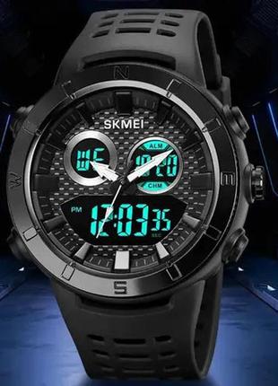 Часы наручные мужские skmei 2014bkwt, часы наручные электронные тактические, часы армейские оригинал2 фото