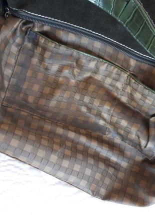 Замшевая сумка багет batty турция натуральная замша сумочка рептилия крокодил5 фото