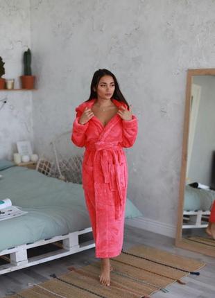 💖 женский халат салатовый плюшевый халат длинный халат с капюшоном 💖