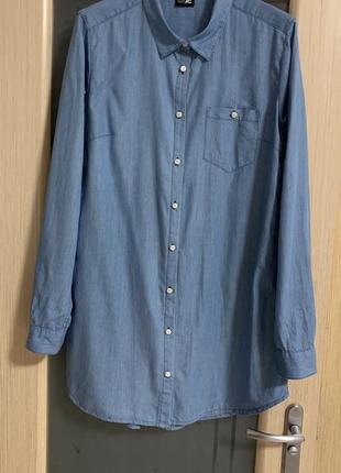 Стильное джинсовое платье-рубашка, jeans & clothes, размер м/л/хл4 фото