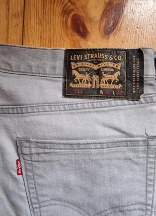 Брендовые фирменные демисезонные стрейчевые джинсы levi's 511,оригинал,размер 36/32.4 фото