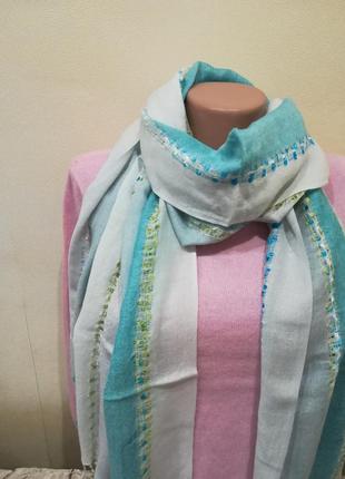 Бирюзовый шарф бренда fat face