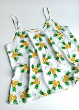 Красивая стильная летняя блуза / маечка в модный принт ананасы