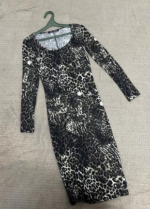 Модна сукня леопард рубчик5 фото