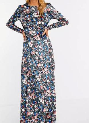 Велюровое длинное платье , бархатное платье макси в мелкие цветы
