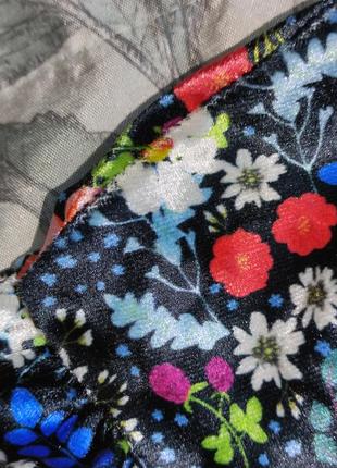 Велюровое длинное платье , бархатное платье макси в мелкие цветы