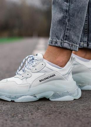 Шикарные кроссовки balenciaga triple s в белом цвете (36-41)💜