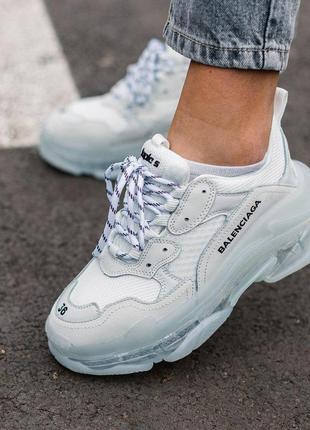 Шикарные кроссовки balenciaga triple s в белом цвете (36-41)💜5 фото