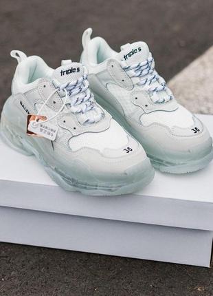 Шикарные кроссовки balenciaga triple s в белом цвете (36-41)💜4 фото