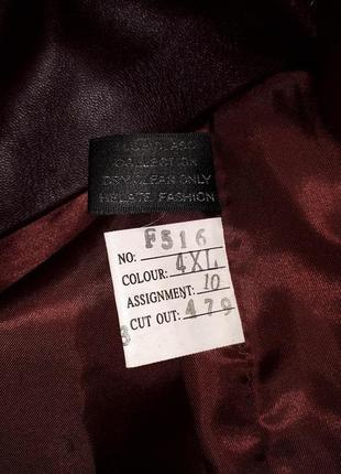 Стильная натуральная кожаная куртка плащ тренч жакет цвета вишни от бренда helate9 фото