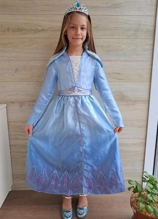 Нарядное платье эльзы принцессы disney 9-10л1 фото