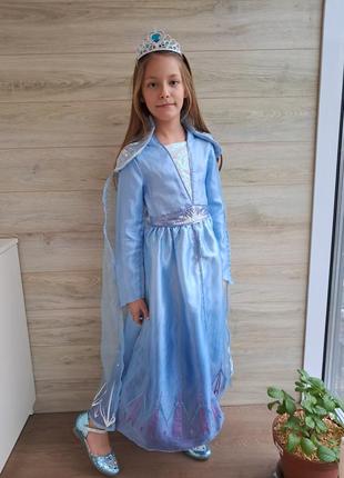 Нарядное платье эльзы принцессы disney 9-10л5 фото