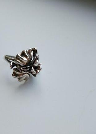 Роскошное дизайнерское кольцо серебро чернение р.17,5