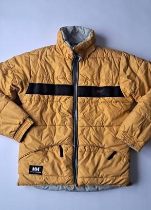 Мужская винтажная двухсторонняя зимняя куртка пуховик helly hansen1 фото