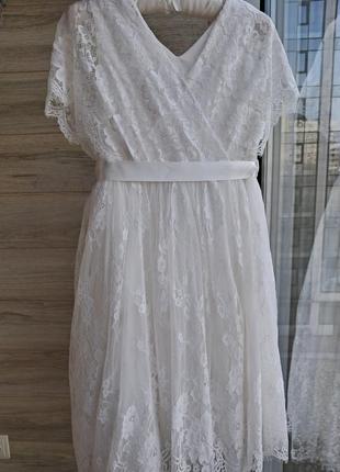 Нарядное белое платье monsoon 10-11л7 фото