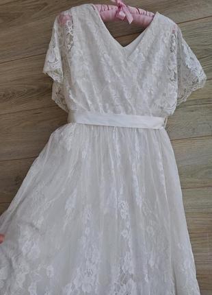 Нарядное белое платье monsoon 10-11л8 фото