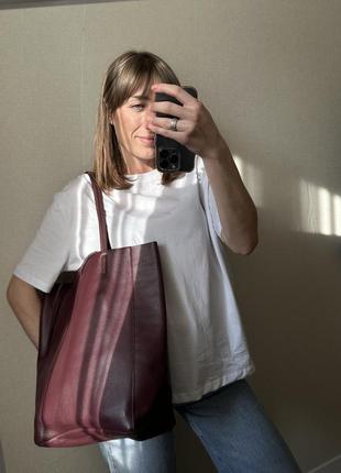 Кожаная сумка шоппер, итальялия10 фото