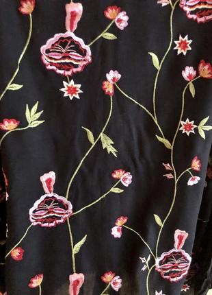 Шикарна блуза в українському стилі anita &green / квітковий принт , 100% віскоза ☘️3 фото