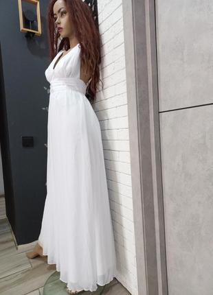 Красивое, нежное, белое платье длинное, платье свадебное,4 фото