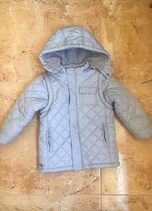 Куртка термо на флисе со съемные рукавами на 2 года рост 92 от chicco