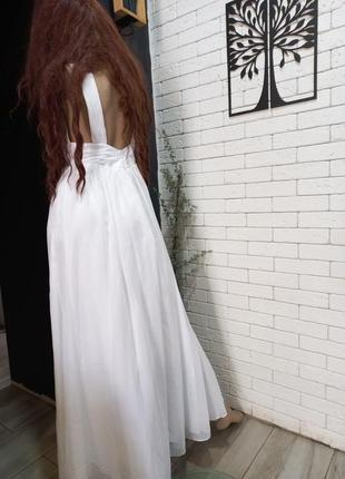 Красивое, нежное, белое платье длинное, платье свадебное,7 фото