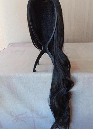 Длинный черный парик, без чешуйки, новая, термостойкая, парик
