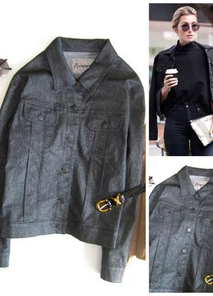 Шикарна джинсова чорна куртка з переливом/джинсовая куртка жакет рубашка металик/джынсовка