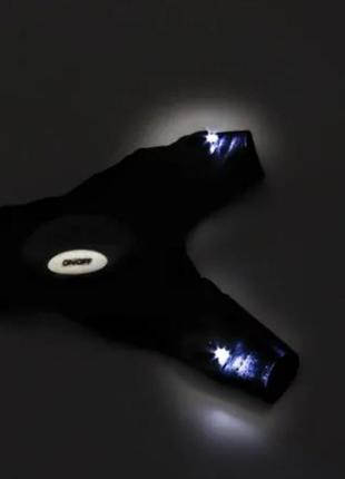 Перчатки с подсветкой светлячок черный 2 шт.3 фото