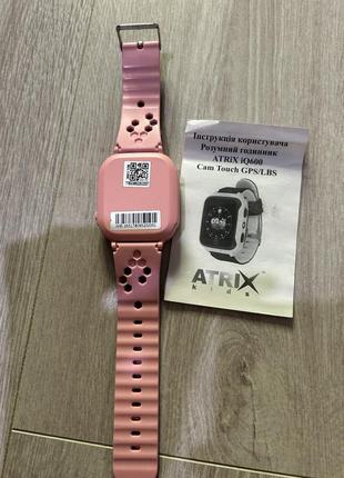 Смарт-годинник atrix smart watch iq600 cam touch gps pink2 фото