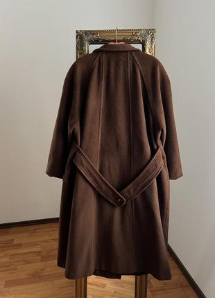 Длинное оверсайз пальто коричневого цвета шерсть/кашемир2 фото