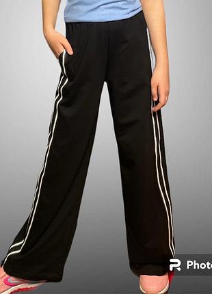 Штани-палаццо з лампасами підлітковий двонитка