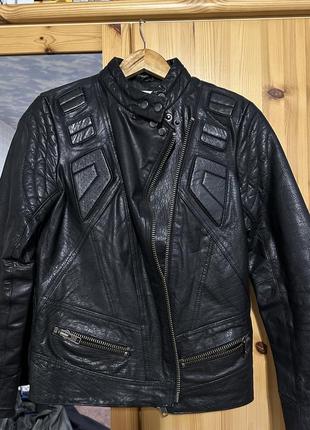 Кожаная куртка asos revive leather jacket1 фото