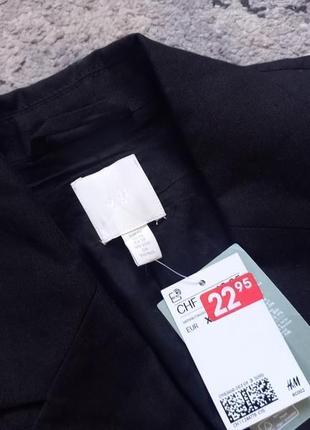 Новый брендовый черный удлиненный пиджак жакет оверсайз h&m, 36 размер.5 фото