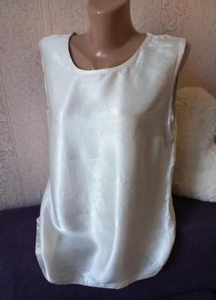 Шикарная блуза майка шелковая перламутроя l/xl3 фото
