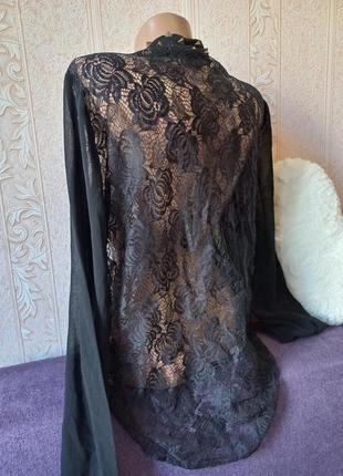Винтажная нарядная блуза кружевная мереживна гипюровая с декором3 фото