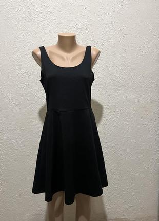 Черное платье сарафан  / летнее платье черное / спортивное платье черное  / черный сарафан в рубчик