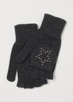 12-14 л 158-170 см h&m новые фирменные варежки митенки перчатки рукавички стильной девочке