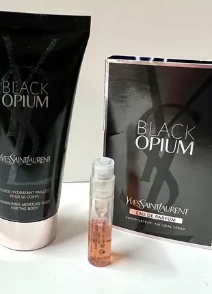 Yves saint laurent black opium лосьон для тела с блестками6 фото