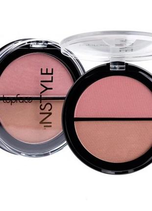 Двойные румяна для лица topface twin blush on instyle pt353 тон 004 розовый и бежевый