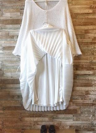 Очень красивая, эффектная юбка плиссе. миди. цвет молочно-белый.5 фото
