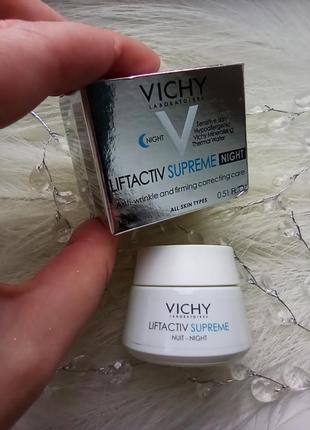 💙🤍vichy liftactiv supreme night ночной крем уход против морщин и для упругости кожи2 фото