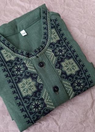 4434 ексклюзивна дизайнерська вишиванка для хлопчика на 100%льоні