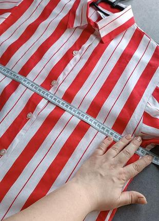 Хлопковая рубашка с короткими рукавами, в полоску, размер m,l,xl5 фото